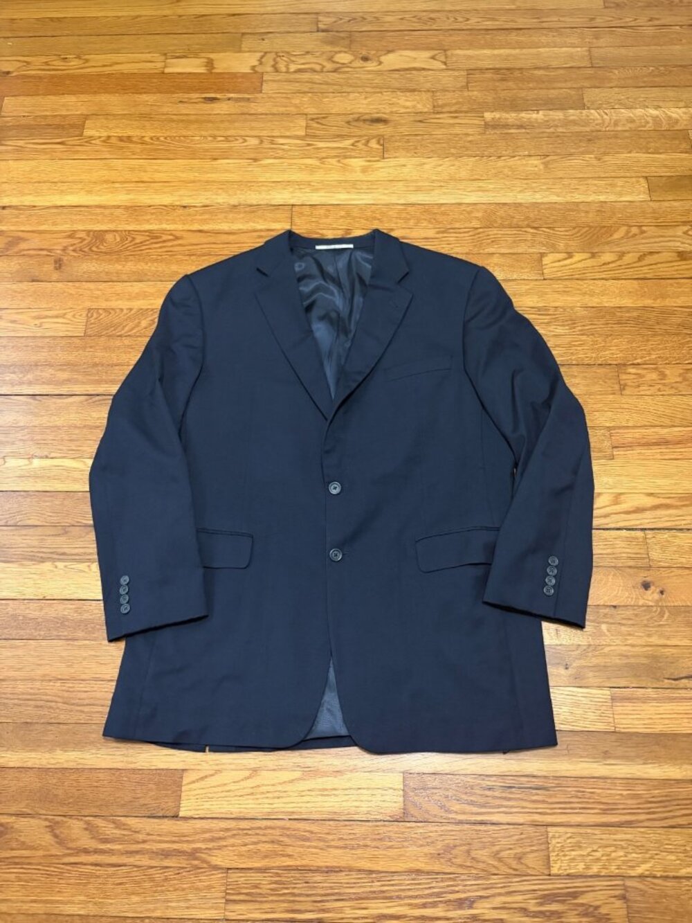 Burberry London Mens Kensington Blazer Jacket Size 44L Black Super 100's Wool